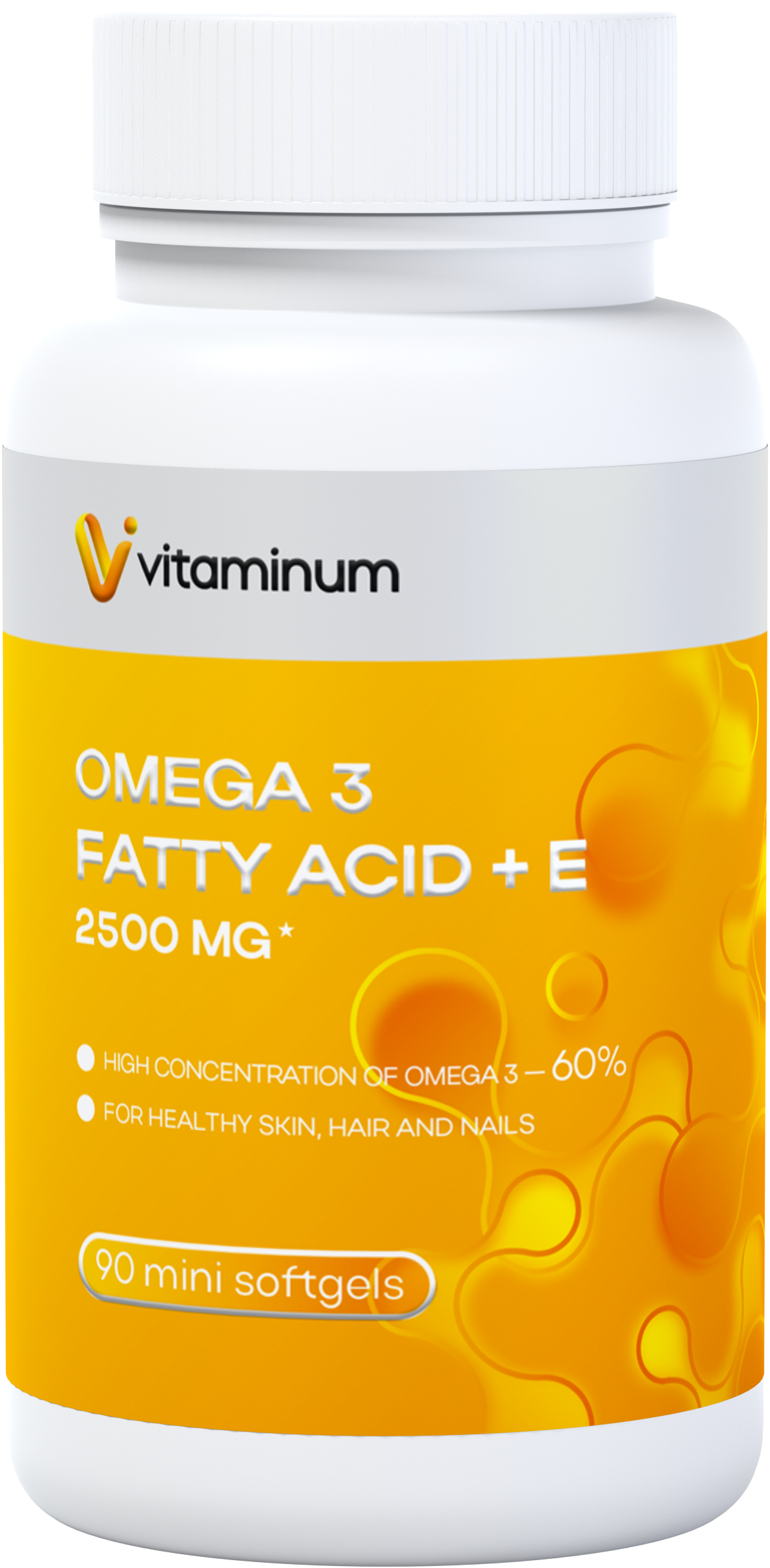  Vitaminum ОМЕГА 3 60% + витамин Е (2500 MG*) 90 капсул 700 мг   в Снежинске